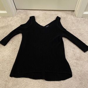 Express Small Cold Shoulder Black Sweater